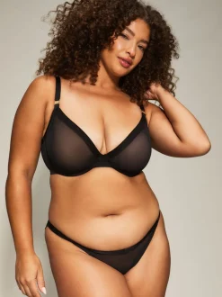 KBX Black Zadie DD+ Non Pad Plunge Bra