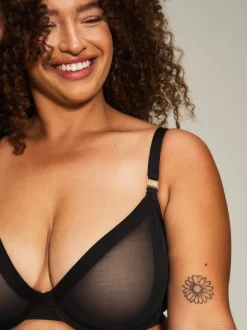 KBX Black Zadie DD+ Non Pad Plunge Bra