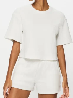 KBX Cream Marl Naomi Waffle Top and Shorts Set