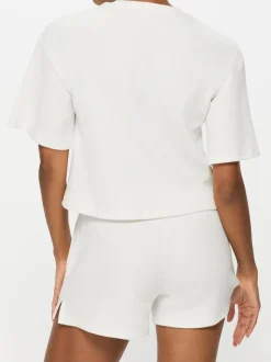 KBX Cream Marl Naomi Waffle Top and Shorts Set