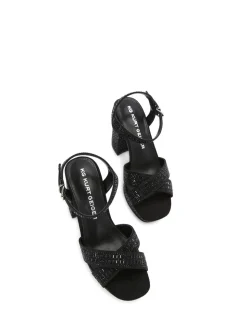 KG Kurt Geiger Black Fleur Platform Sandals