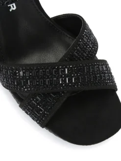 KG Kurt Geiger Black Fleur Platform Sandals