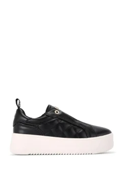 KG Kurt Geiger Black Lighter Laceless Quilt Trainers