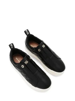 KG Kurt Geiger Black Lighter Laceless Quilt Trainers
