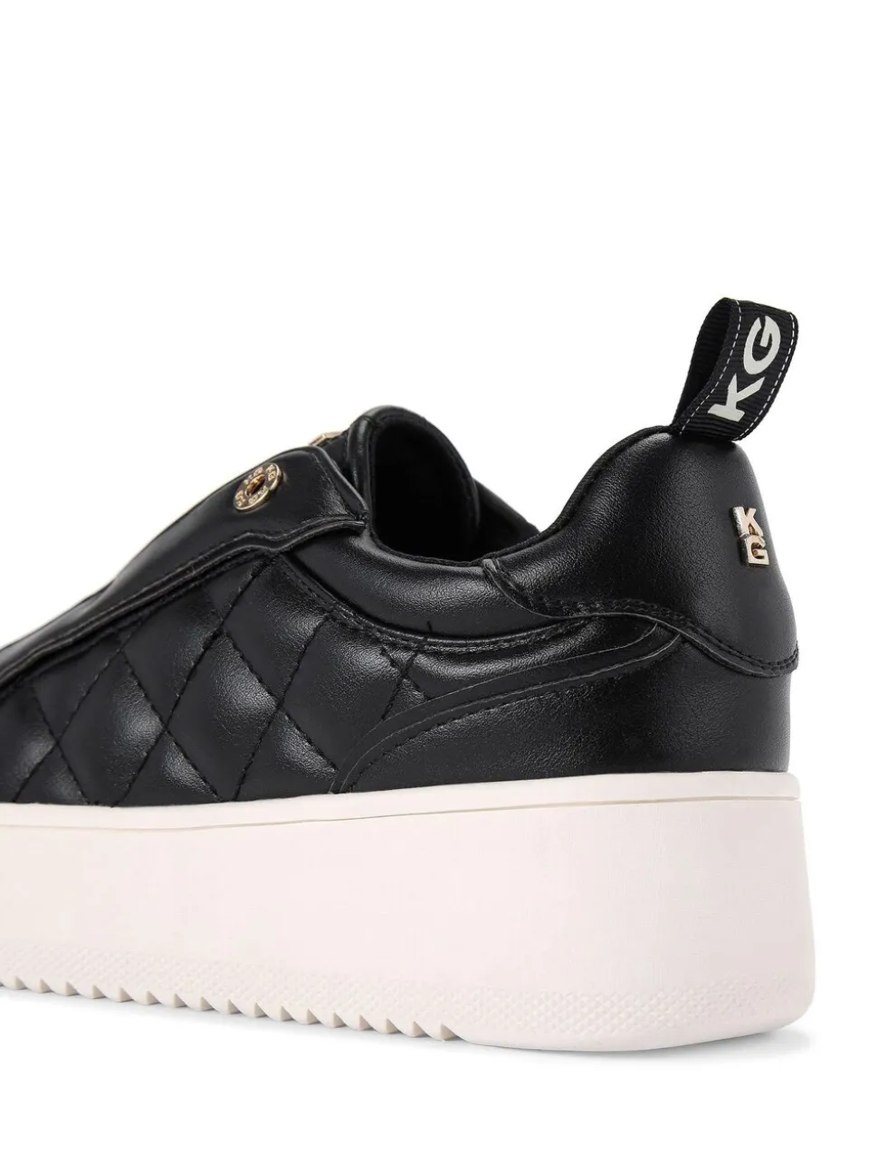 KG Kurt Geiger Black Lighter Laceless Quilt Trainers