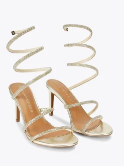KG Kurt Geiger Gold Athena Sandals