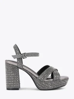 KG Kurt Geiger Grey Fleur Platform Sandals