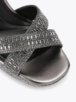KG Kurt Geiger Grey Fleur Platform Sandals