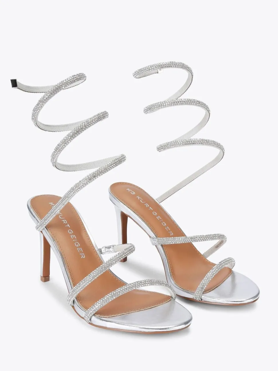 KG Kurt Geiger Silver Athena Sandals