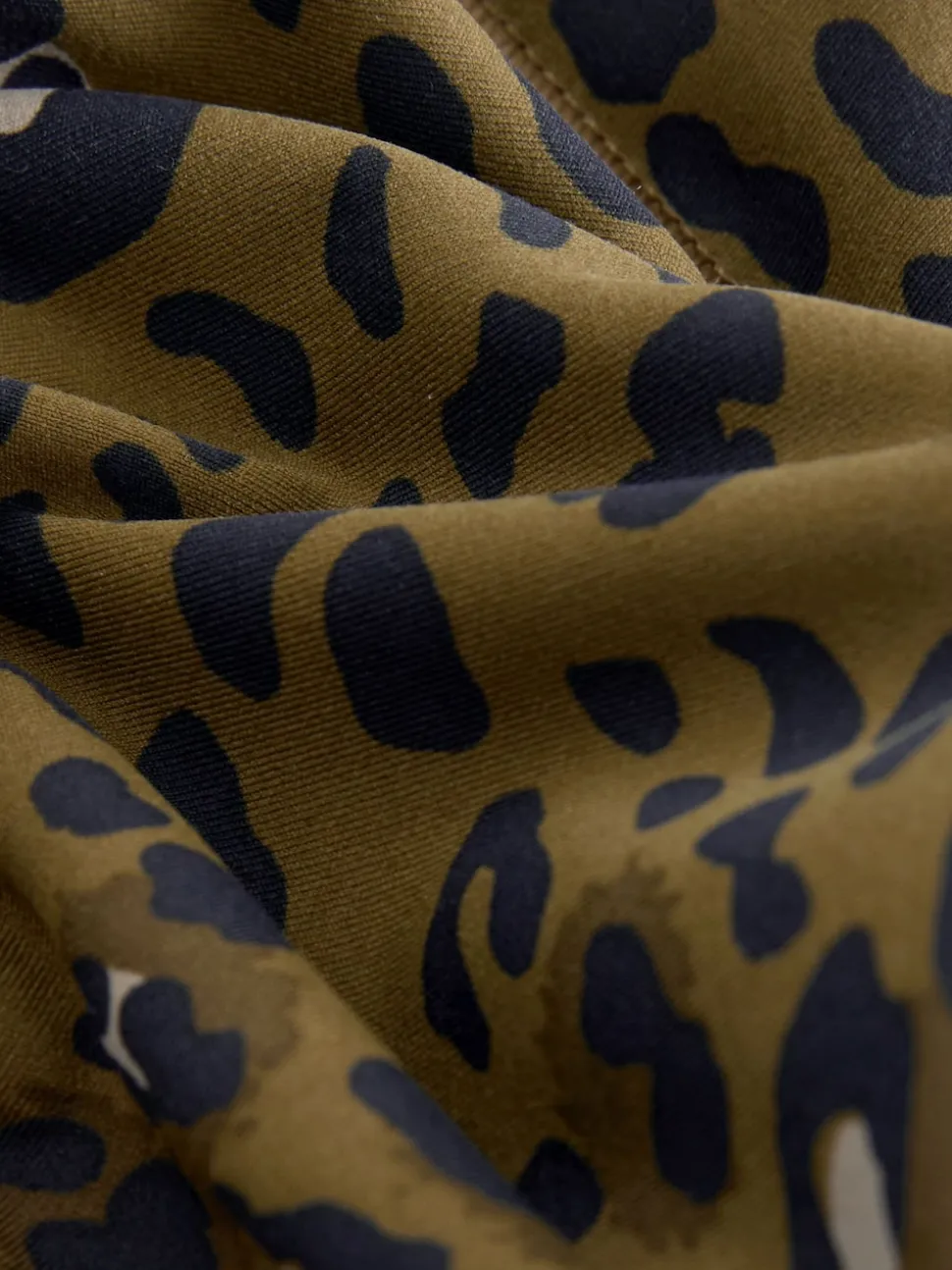 Khaki Animal Print Outdoor Fleece Lined Warm Handle Leggings