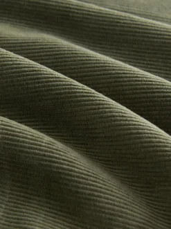 Khaki Green Cord Barrel Leg Trousers