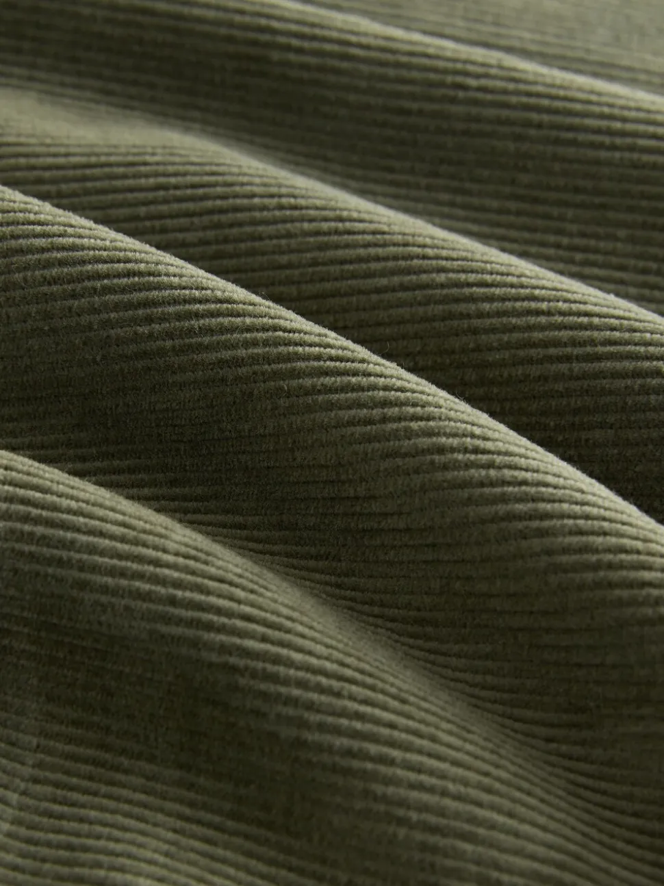 Khaki Green Cord Barrel Leg Trousers