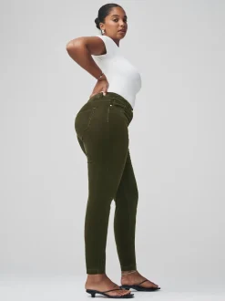 Khaki Green Cord Skinny Hourglass Trousers