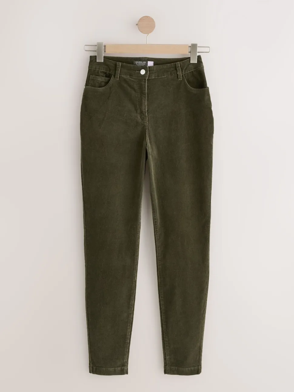 Khaki Green Cord Skinny Hourglass Trousers