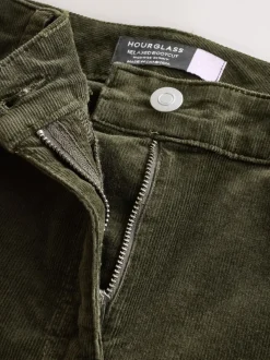 Khaki Green Cord Skinny Hourglass Trousers