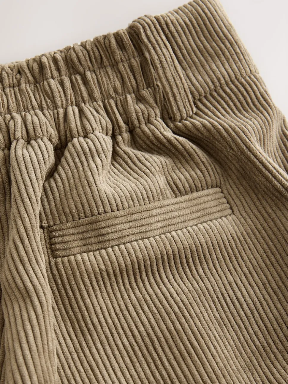 Khaki Green Cord Wide Leg Trousers