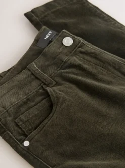 Khaki Green Corduroy Skinny Trousers