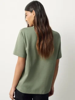 Khaki Green Heavyweight Short Sleeve Crew Neck T-Shirt