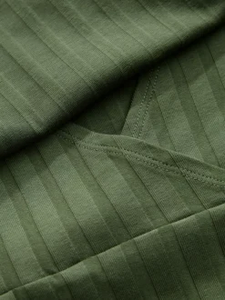 Khaki Green Maternity Long Sleeve Nursing Shelf Dress