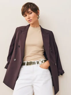 Khaki Green Metal Ring Detail Regular Leather Belt