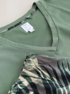 Khaki Green Palm Short Pyjamas Set