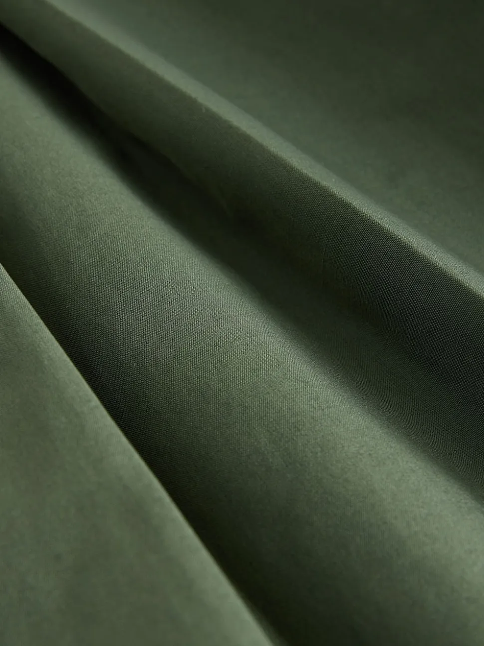 Khaki Green Pleated Midi Skirt