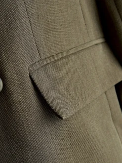 Khaki Green Relaxed Crosshatch Blazer