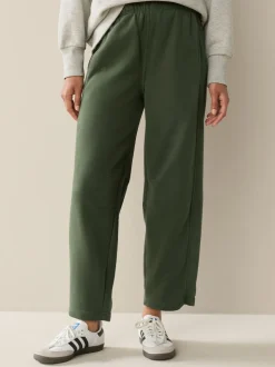 Khaki Green Supersoft Peached Essentials Barrel Leg Cocoon Joggers