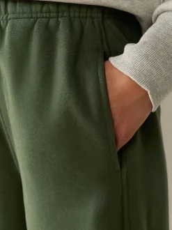 Khaki Green Supersoft Peached Essentials Barrel Leg Cocoon Joggers