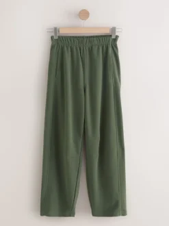 Khaki Green Supersoft Peached Essentials Barrel Leg Cocoon Joggers