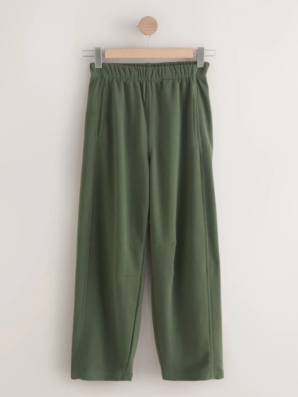 Khaki Green Supersoft Peached Essentials Barrel Leg Cocoon Joggers
