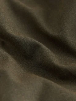 Khaki Green Tailored Bootcut Trousers With Wool