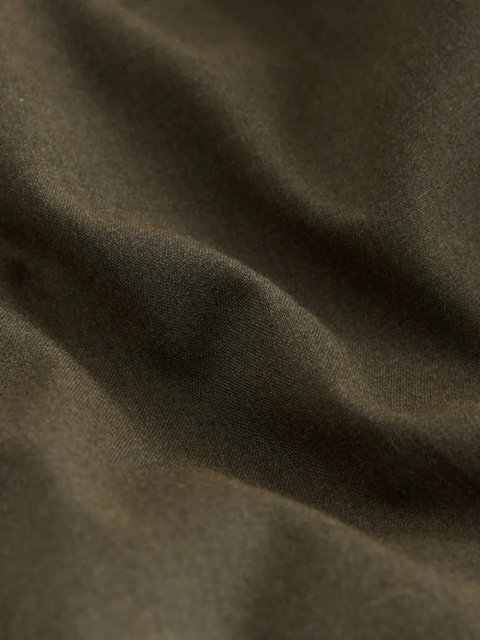 Khaki Green Tailored Bootcut Trousers With Wool