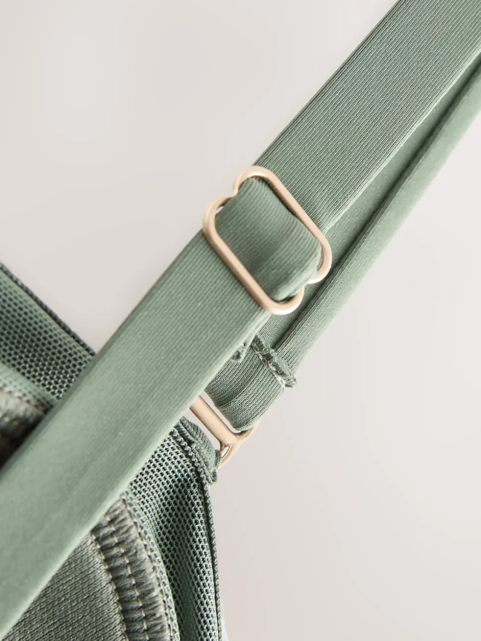Khaki Green Twist Bandeau Tummy Control Swimsuit