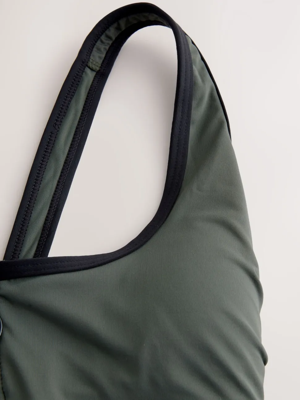 Khaki Green Zipped Shaping Tummy Control Swimsuit