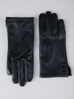 Lakeland Leather Black Bassenthwaite Button Detail Gloves
