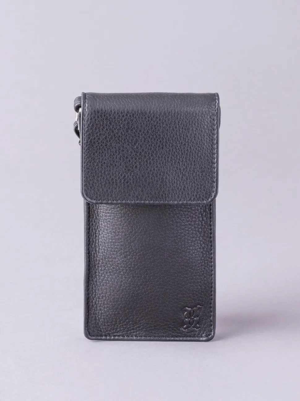 Lakeland Leather Black Cross-Body Phone Pouch Bag