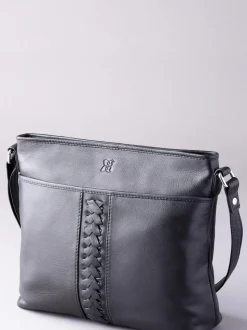 Lakeland Leather Black Farlam Cross-Body Bag