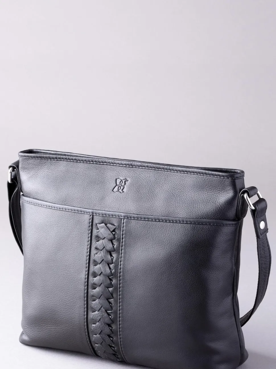 Lakeland Leather Black Farlam Cross-Body Bag