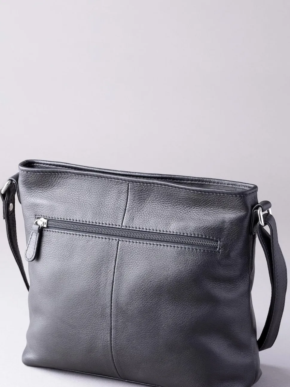 Lakeland Leather Black Farlam Cross-Body Bag
