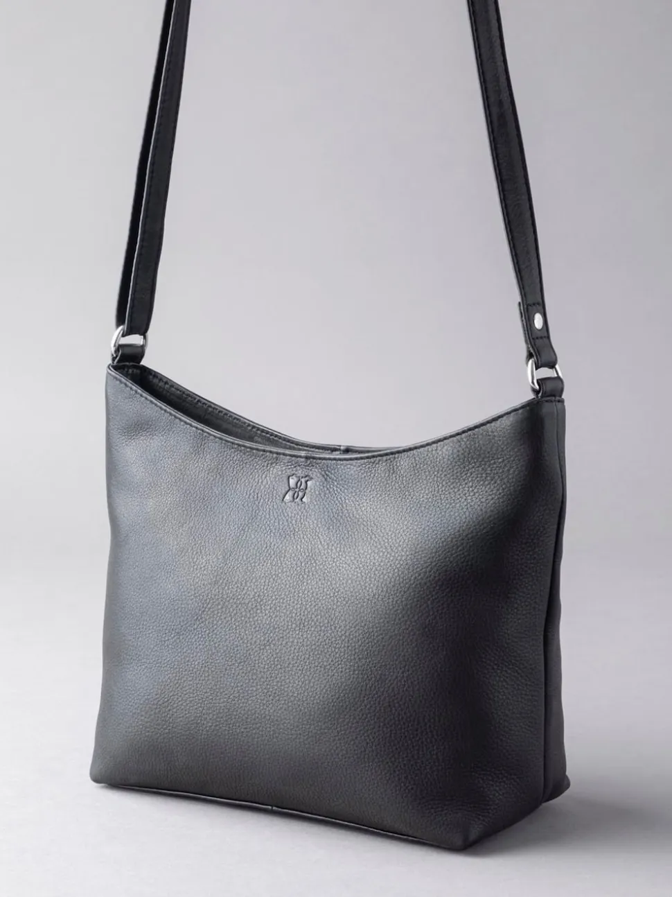 Lakeland Leather Black Grasmere Cross-Body Bag