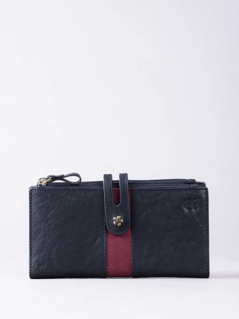 Lakeland Leather Black Hartsop Leather Double Zip Purse