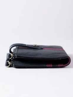 Lakeland Leather Black Hartsop Leather Double Zip Purse