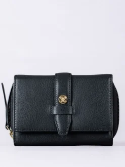 Lakeland Leather Black Medium Icon Stud Tab Purse