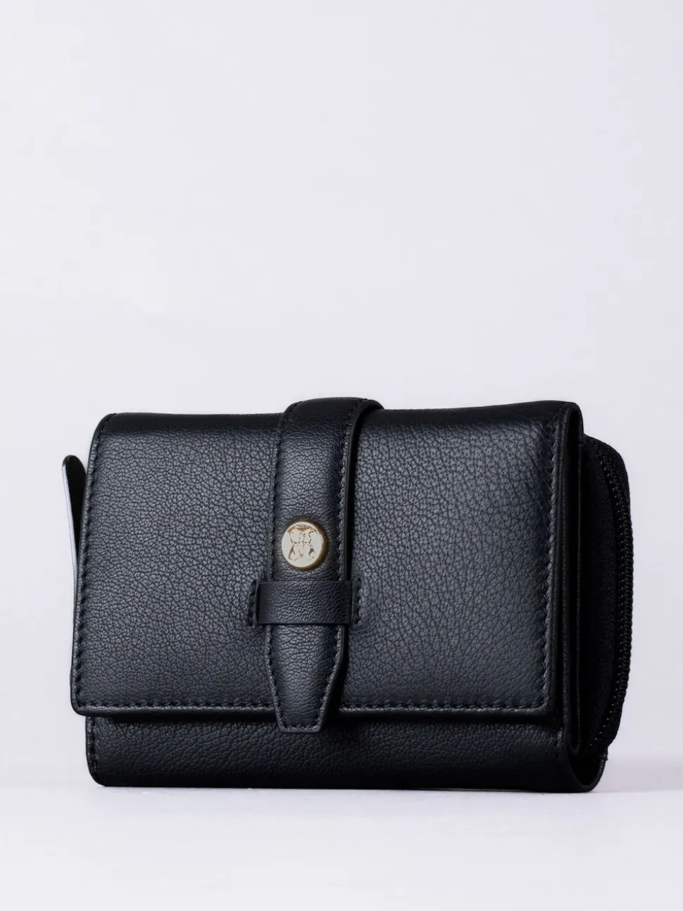 Lakeland Leather Black Medium Icon Stud Tab Purse