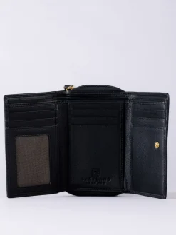 Lakeland Leather Black Medium Icon Stud Tab Purse