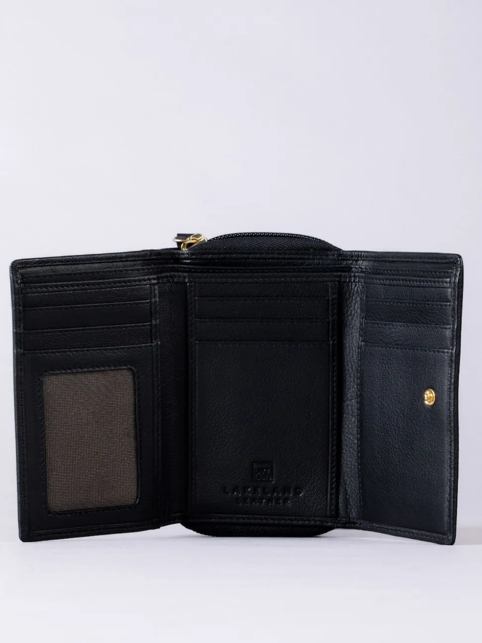 Lakeland Leather Black Medium Icon Stud Tab Purse