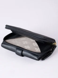 Lakeland Leather Black Medium Icon Stud Tab Purse