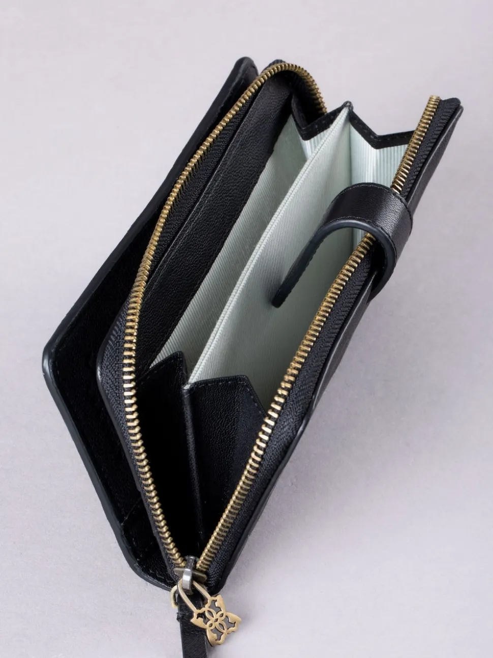 Lakeland Leather Black Newby Tab Purse