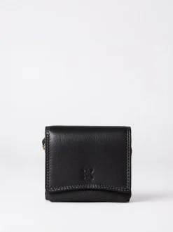 Lakeland Leather Black Small Leather Flapover Purse